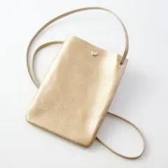 【日本製 本革】Mサイズ ショルダー長さ調整自在 スマホショルダー シャンパンG