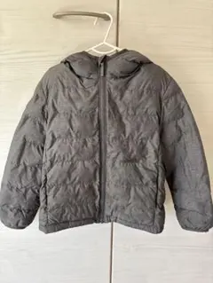 UNIQLO フード付きダウン　グレー　メンズキッズ120cm