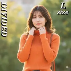 ✨DIVIDED オレンジ タートルネック Lサイズ