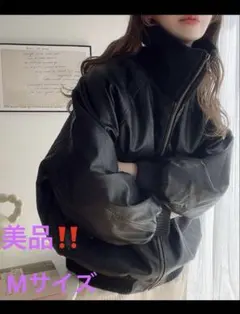 美品‼️Javaジャバ Mサイズ リブタートル フェイクレザージャケット