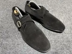 DOUCAL'S デュカルス シングルモンク スエード シューズ 黒 39