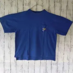 アメリカ古着　半袖Tシャツ　2XL相当　刺繍　ブルー