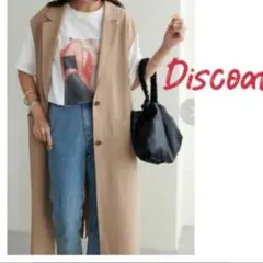 新品　ディスコート　テックリネンテーラードロングジレ　ロングベスト