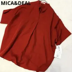 MICA&DEALマイカ&ディール　ドルマンスキッパーシャツ　赤　ゆったりのサムネイル