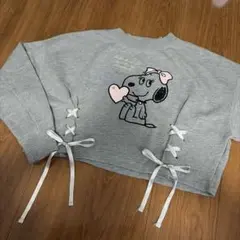 【美品】スヌーピー クロップドスウェット