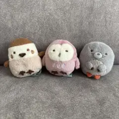 San-X すみっコぐらし てのりぬいぐるみ3種セット　フクロウ　スズメ　モグラ