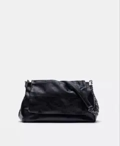 【最安値】ZARA ロック フラップ チェーンショルダーバッグ ブラック