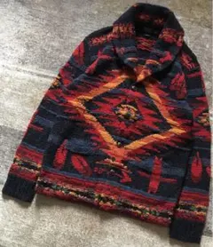 至極の逸品 別格のサウスウエスタン柄 ラルフローレン ニット カーディガン M