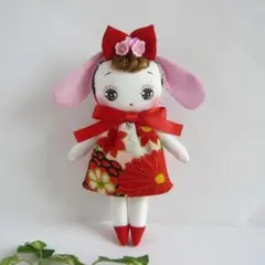 ハンドメイド❉ドールチャーム＆うさぎチャーム❉バッグチャーム