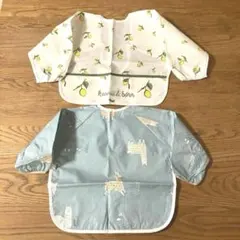 【新品未使用】お食事エプロン 長袖　2点セット