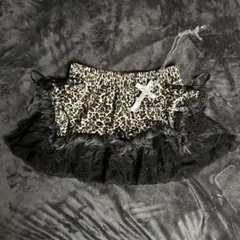 ヒョウ柄 レオパード ベロア レース ファー 平成ギャル 姫ギャル ミニスカート