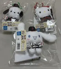 侍ジャパン×サンリオカラビナ付きマスコット キティ シナモロール ポチャッコ