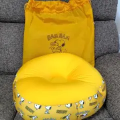 スヌーピー ビーズクッション 新品タグ付き　イエロー カウチクッション