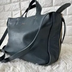 FURLA✨エヴァ　2way ショルダーバッグ　シボ革　ゴールド金具　レアカラー