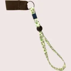 杖専用ストラップ　おしゃれ花柄 　緑