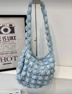 キルティングショルダーバッグ 水色