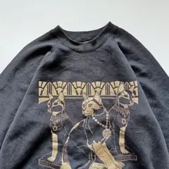 80s USA製 バステト神 猫 ラグランスウェットのサムネイル