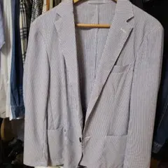 COMME CA ISM ストライプ ビジネスジャケット L