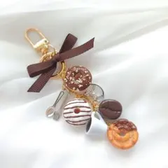 ドーナツカフェ キーホルダー / ハンドメイド / コーヒー フェイクスイーツ