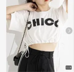 Chico クロップドサイドリボンTシャツのサムネイル