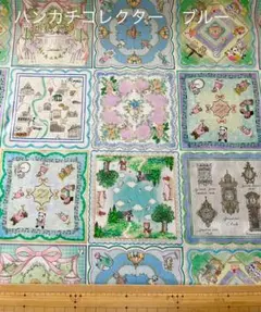22fabric ユキエモン　108cm ×50cm ハンカチコレクターブルー