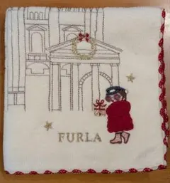 FURLA　クリスマス限定　タオルハンカチ　ミラノ大聖堂　クマガール