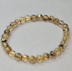 り*う様 【高品質】ゴールドルチルクォーツ ブレスレット6mm