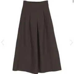 リネンライクフロントタックハイウエストスカート