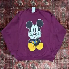 90s Disney お座りミッキー XL USA製 両面プリント 円形脱毛症