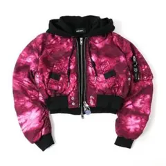 DIESEL フード付き MA-1ジャケット ピンク ダイダイ アウター