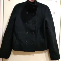 C-3 DKNY 羊毛、アンゴラ混　黒　ジャケットコート