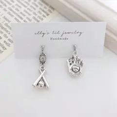 野球⚾︎アシンメトリーピアス/イヤリング