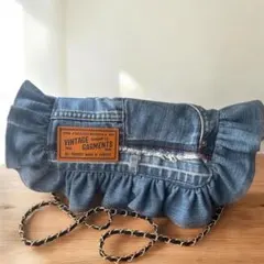 ハンドメイド　デニムリメイク　デニムバッグ　ショルダーバッグ　サコッシュ　バッグ