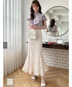 花柄レースマーメイドスカート[nh54] GRL アイボリー