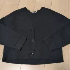 UNIQLO U ボタン付きカーディガン 140cm ダークグレー