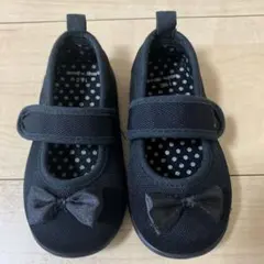 リボン付きブラックフォーマルシューズ