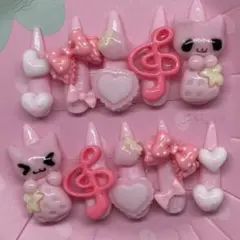 現品　ピンクネイルチップ地雷系 量産型 姫系 ハンドメイド