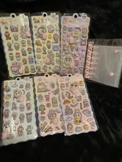 ラブブ　おしりぷにぷにシール6枚＋A7シール帳リフィル20枚入り