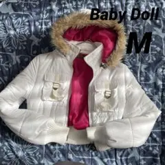 Baby Doll ファー付　ダウン　白　ピンクジャケット150 160