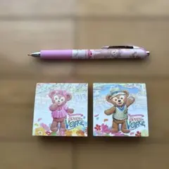 ダッフィ＆シェリーメイ　メモ帳2冊とシェリーメイボールペン