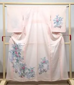 B◇着物くつろぎ 夏物 アザミの花 付下げ 綿 薄物 絽 紗 着物 - メルカリ