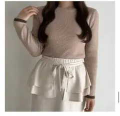 Amista x yuna しまむら　配色ニットプルオーバー