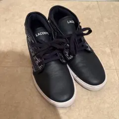 Lacoste ネイビー レザー スニーカー23.5センチ