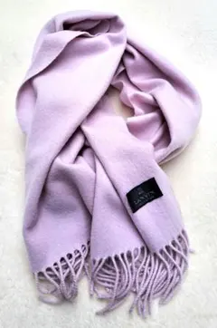 LANVIN ランバン　カシミア100%マフラー　ライトパープル　フリンジ付き