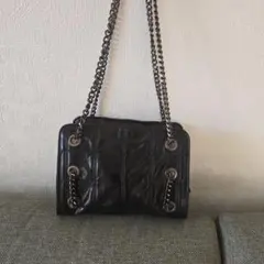 ブラックレザーショルダーバッグZARAのサムネイル