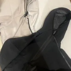 アディダス2点セットフード付スポーツ用リバーシブルパーカー黒&白ランニングウェア