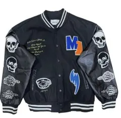 【 SALE】Black airブラックエアー袖切替スタジャンバックデザイン L