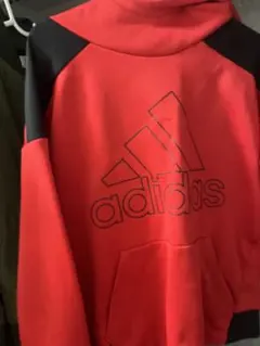 adidas パーカー レッド ブラック 120cm