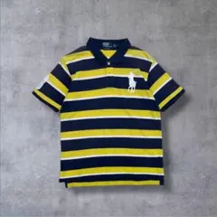 90s Ralph Lauren ビックポニー ポロシャツ ボーダー 半袖 刺繍