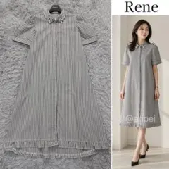 Rene ルネ ストライプシャツワンピース 半袖 - メルカリ
